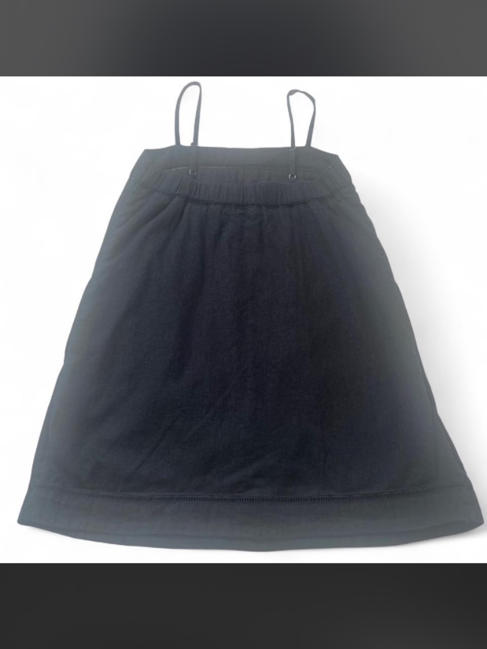 Abercrombie & Fitch Linen Cotton Trapeze Skort Day Mini Black Dress pockets - Picture 6 of 9